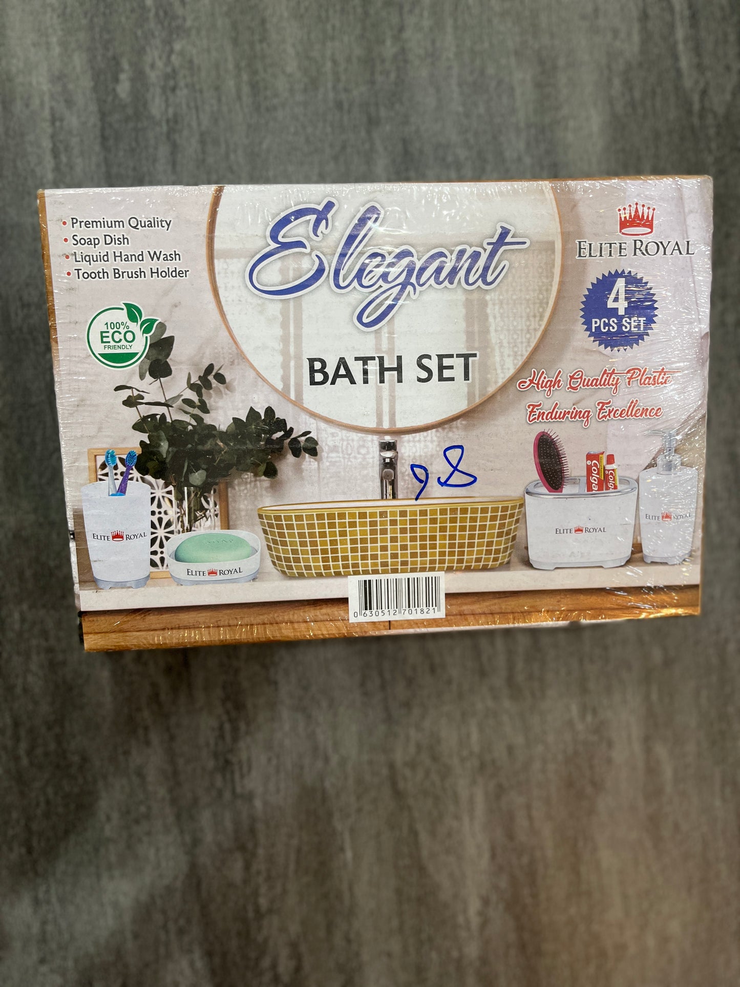 Elegant 4-Piece Plastic Bath Set with Box