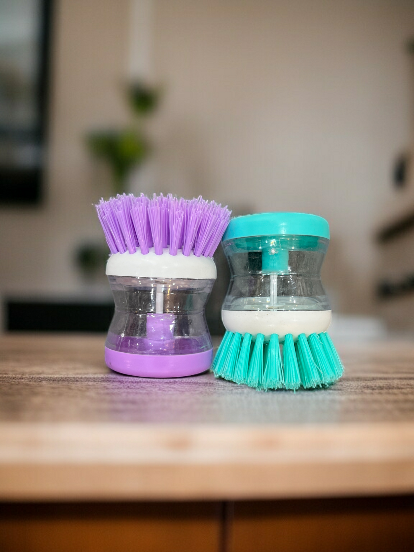 Dishwasher scrubber brush kitchen tools liquid soap dispenser cleaning brush pot dish washing 2Pc Set