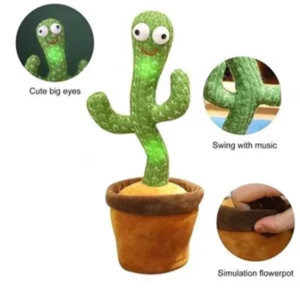 Cute Dancing Cactus Toy for Kids | Talking Dancing Shaking & Talk Back with Lights | Happy Birthday Gift