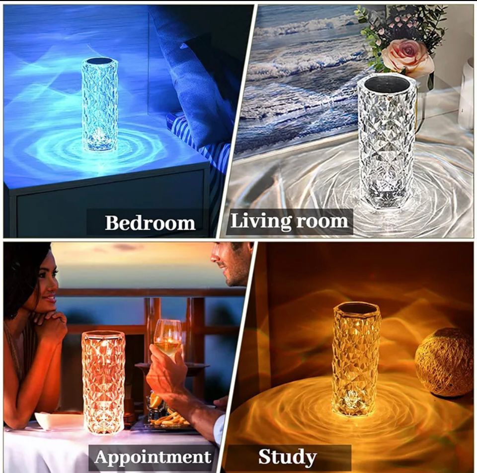 Crystal Lamp Rose Light Diamond Lamp 16 Colors Changing with Remote Control